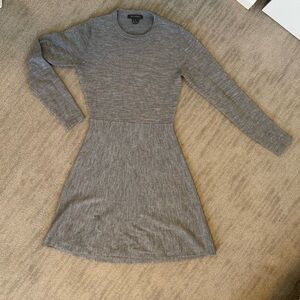 French Connection Gray Long Sleeve A-Line Dress